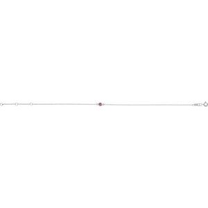 Platinum Natural Pink Tourmaline Bezel-Set Solitaire 6 1/2-7 1/2" Bracelet