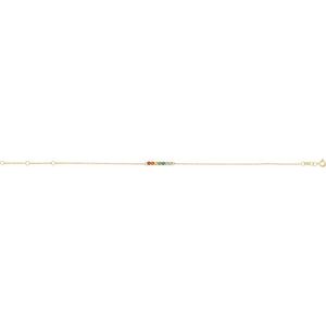 14K Yellow Gold Natural Multi-Gemstone Bar 6 1/2-7 1/2" Bracelet