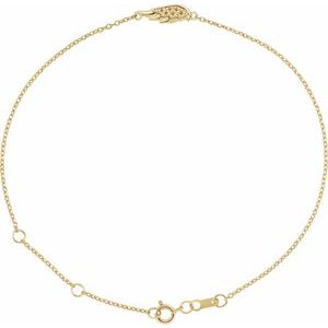 14K Yellow Gold Accented Angel Wing 6 1/2-7 1/2" Bracelet Mounting