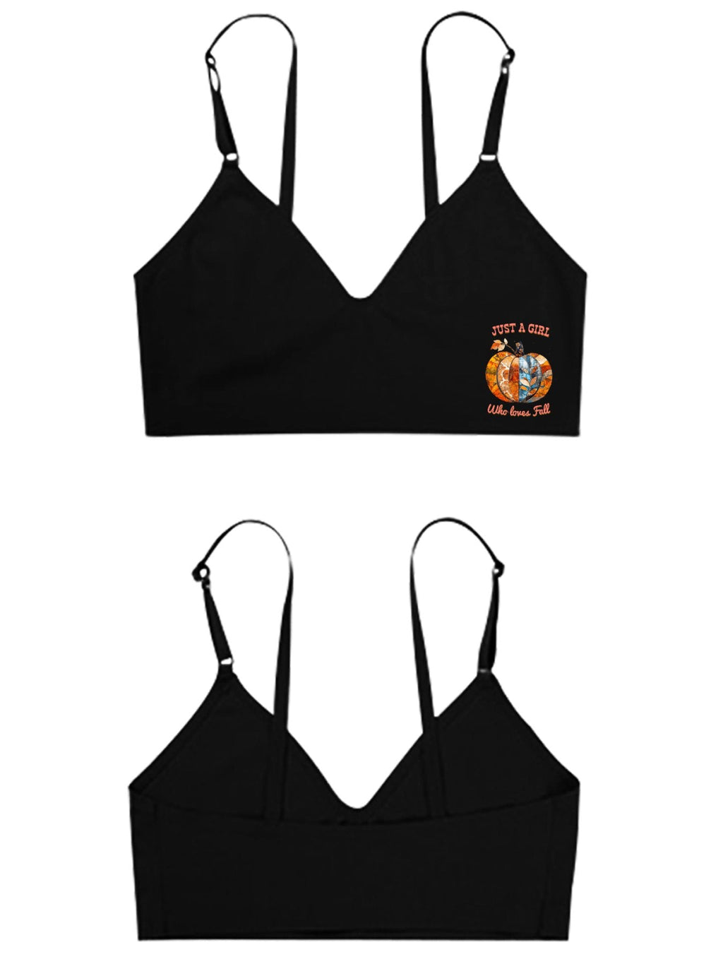 Just a Girl Who Loves Fall Pumpkins Seamless Bra Underwear for Women (Front Printing)