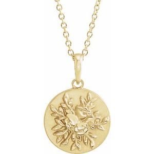 14K Yellow Floral 16-18" Necklace