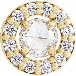 14K Yellow Gold 1/5 CTW Rose-Cut Natural Diamond Halo-Style Pendant