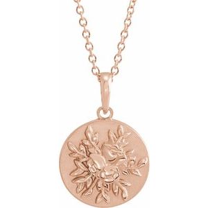 14K Rose Floral 16-18" Necklace