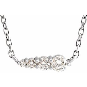 14K White Gold 1/10 CTW Natural Diamond Graduated 16" Necklace