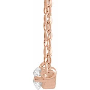 14K Rose Gold 1/10 CTW Natural Diamond Graduated 16" Necklace
