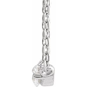 14K White Gold 1/10 CTW Natural Diamond Graduated 16" Necklace