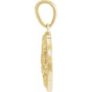 14K Yellow Floral Pendant