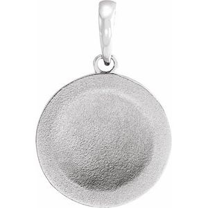14K White Floral Pendant