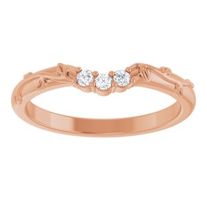 14K Rose .08 CTW Natural Diamond Matching Band