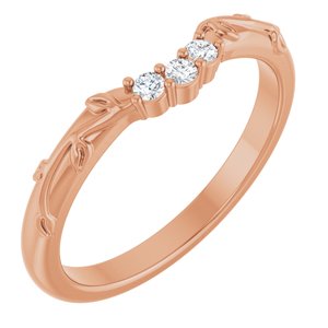14K Rose .08 CTW Natural Diamond Matching Band