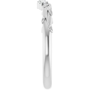 14K White .08 CTW Natural Diamond Matching Band