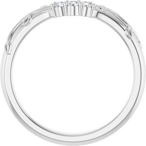 Platinum .08 CTW Natural Diamond Matching Band