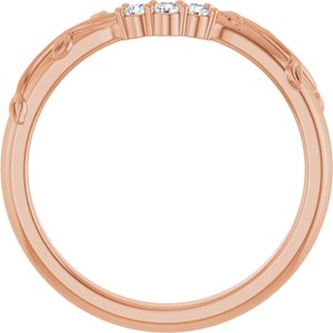 14K Rose .08 CTW Natural Diamond Matching Band