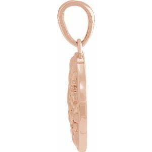 14K Rose Floral Pendant