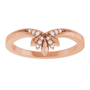 14K Rose .03 CTW Natural Diamond Contour Band