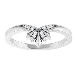 Platinum .03 CTW Natural Diamond Contour Band