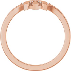 14K Rose .03 CTW Natural Diamond Contour Band