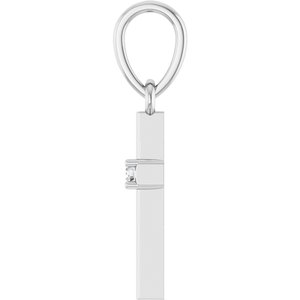 Platinum .015 CT Natural Diamond Cross Pendant