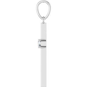Platinum .06 CT Natural Diamond Cross Pendant