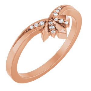 14K Rose .03 CTW Natural Diamond Contour Band