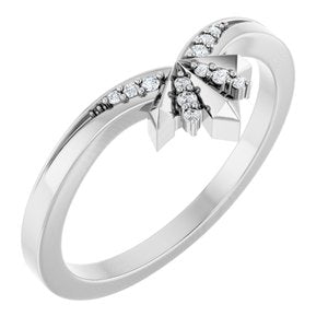 Platinum .03 CTW Natural Diamond Contour Band