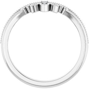 Platinum .02 CTW Natural Diamond Contour Band