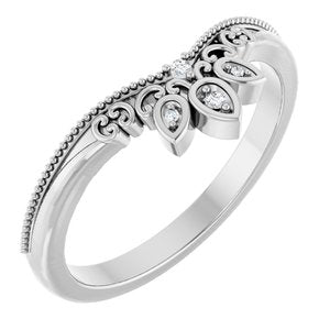 Platinum .02 CTW Natural Diamond Contour Band