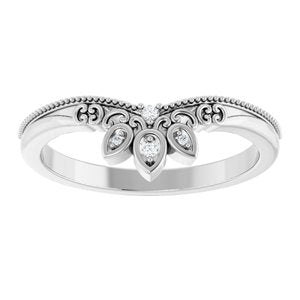 Platinum .02 CTW Natural Diamond Contour Band