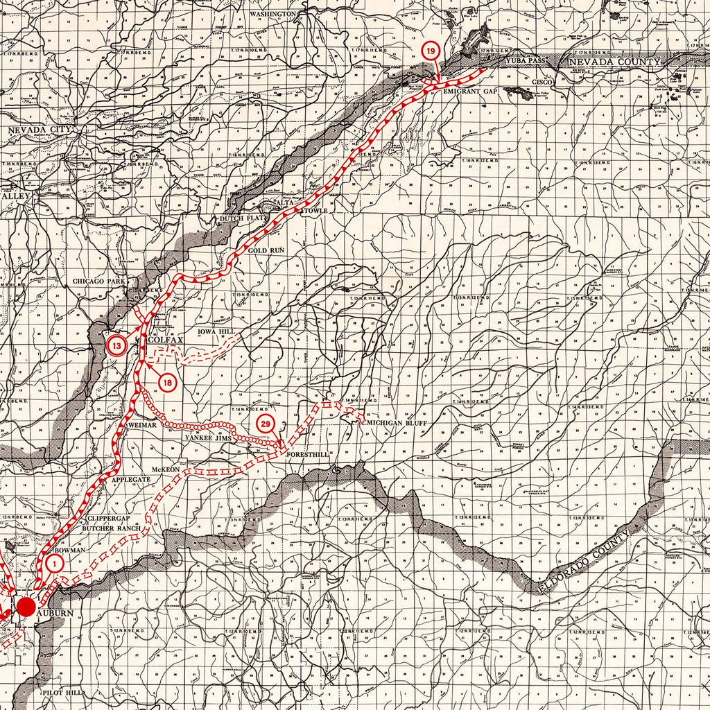 Vintage Map of Placer County, California 1935