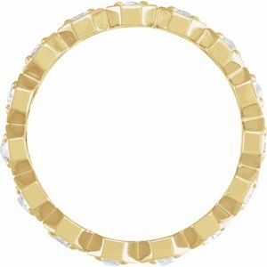 14K Yellow 3/4 CTW Natural Rose-Cut Diamond Eternity Band Size 4.5