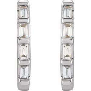 14K White Gold 1/10 CTW Natural Diamond Huggie Earrings – image 2