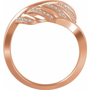 14K Rose Gold 1/5 CTW Natural Diamond Leaf Ring