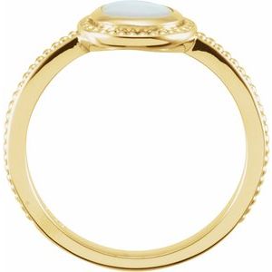 14K Yellow Gold Natural White Opal Ring