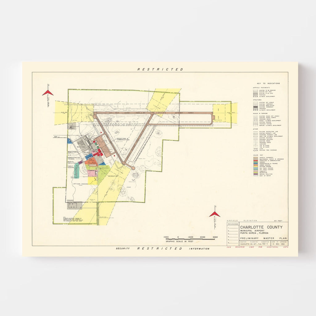 Vintage Map of Charlotte County Municipal Airport, 1952