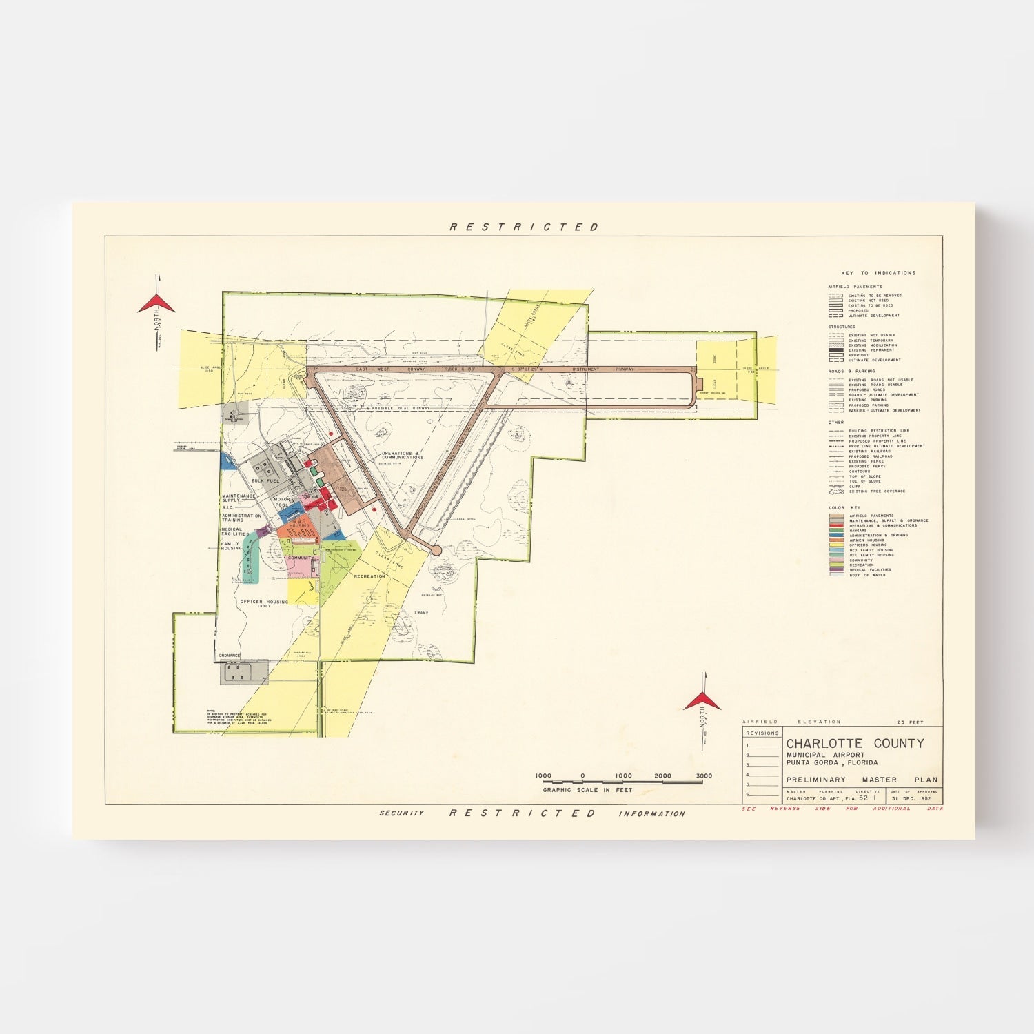 Vintage Map of Charlotte County Municipal Airport, 1952