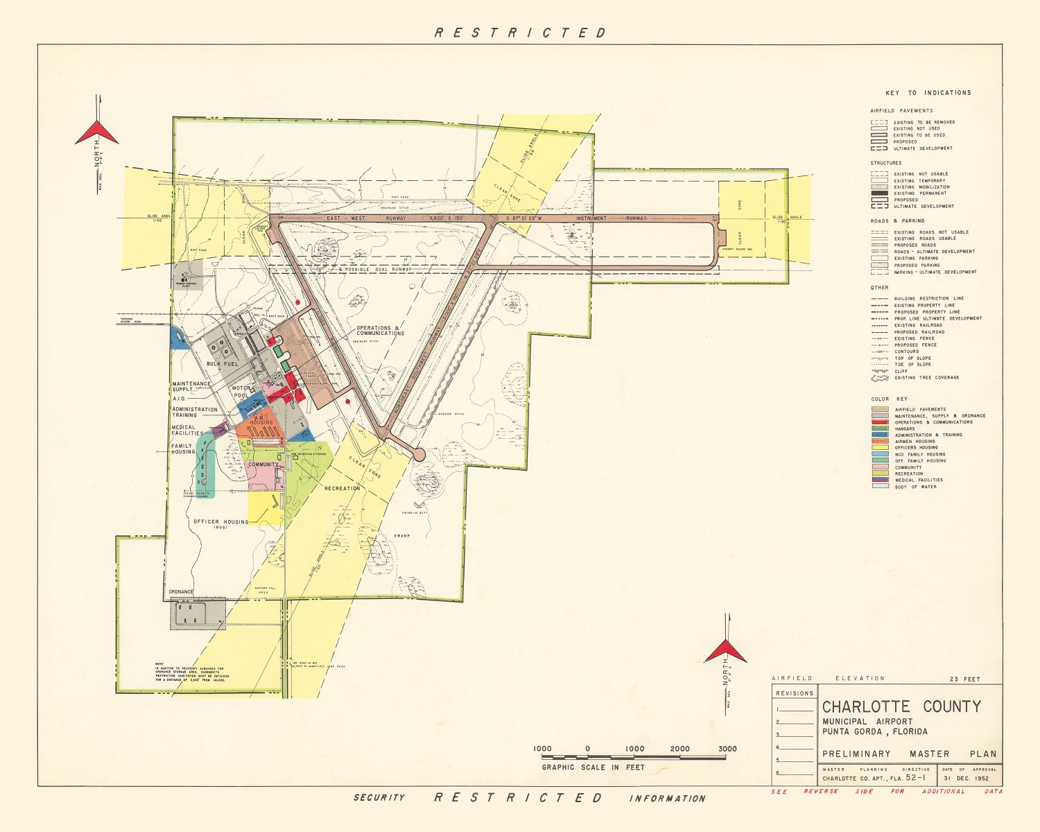 Vintage Map of Charlotte County Municipal Airport, 1952