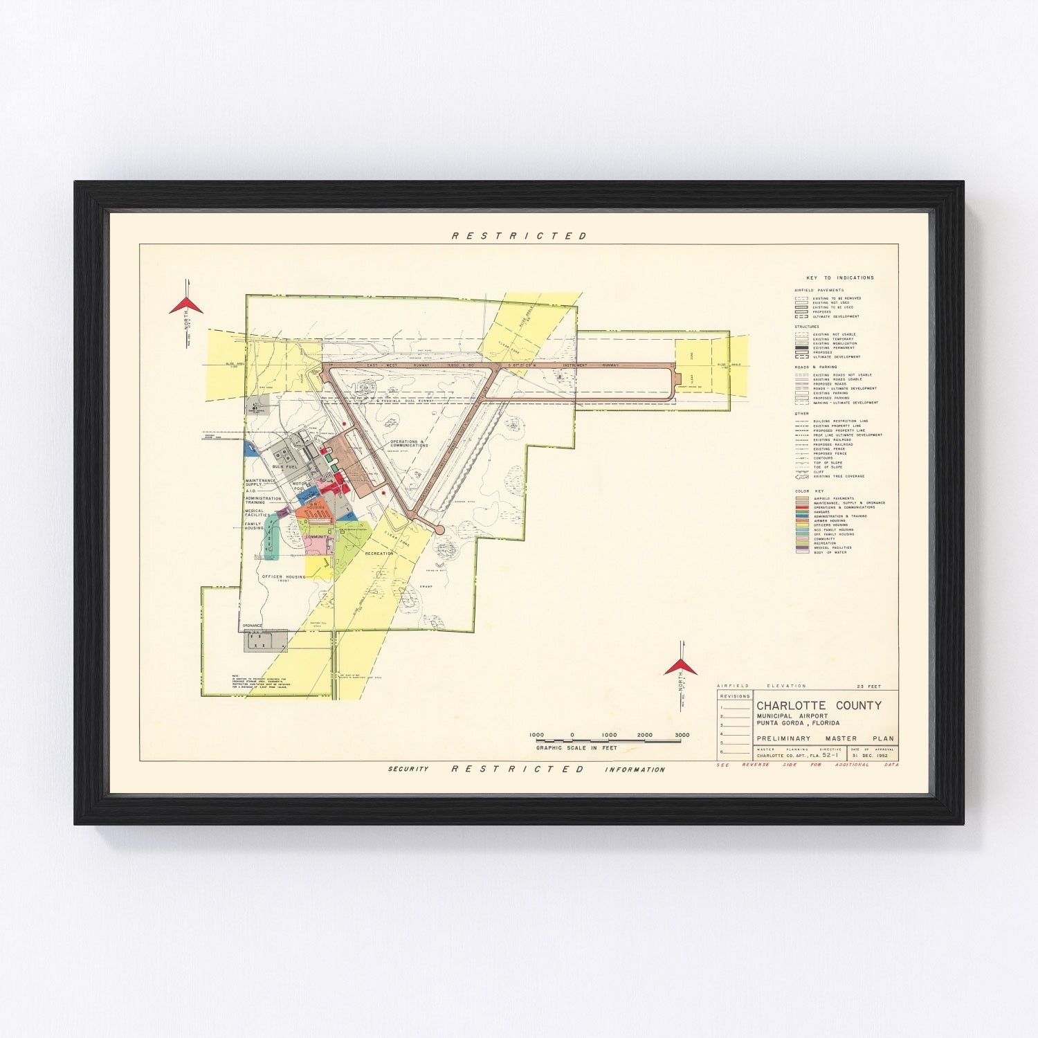 Vintage Map of Charlotte County Municipal Airport, 1952