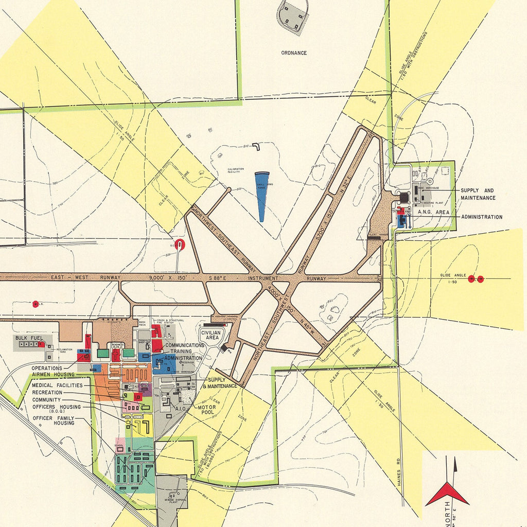 Vintage Map of Duluth Municipal Airport, 1951