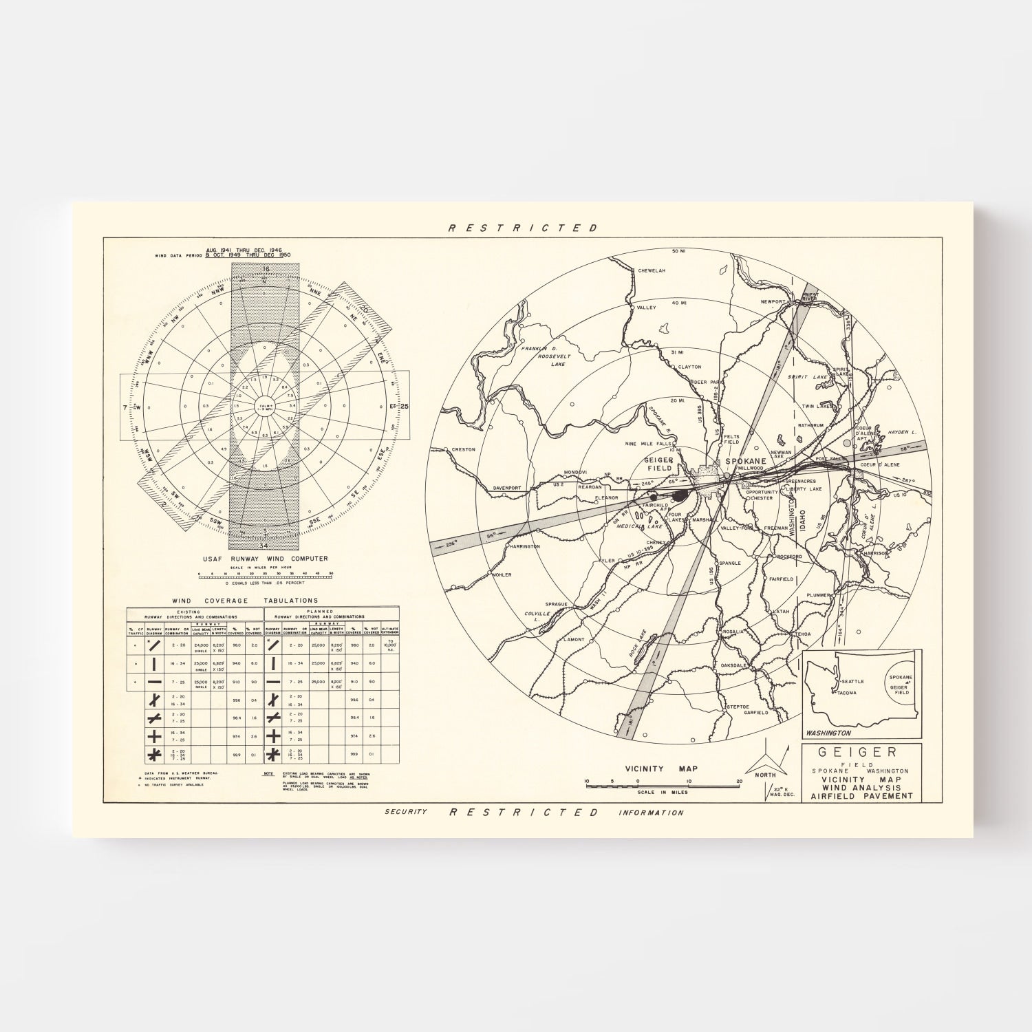 Vintage Map of the Geiger field Vicinity, 1952