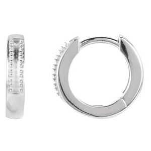 14K White Gold 1.2 mm Round 12.5 mm Hoop Earring Mounting