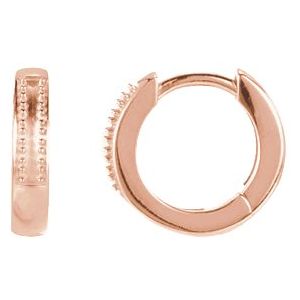 14K Rose Gold 1.2 mm Round 12.5 mm Hoop Earring Mounting