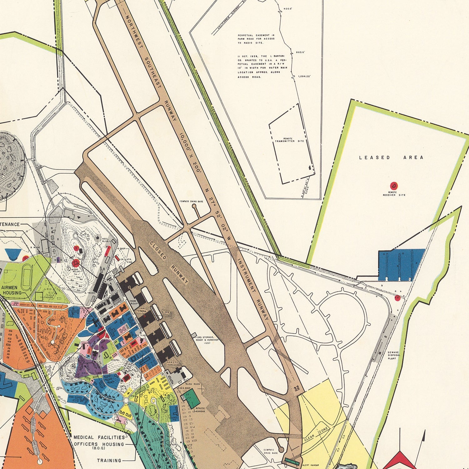 Vintage Map of Hamilton Air Force Base, 1951