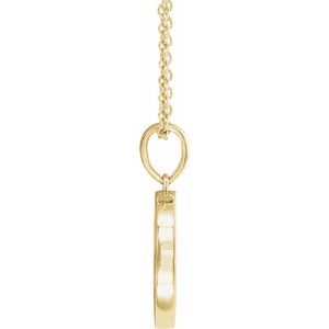 14K Yellow Gold Natural Multi-Gemstone Petite Moon & Star 18" Necklace