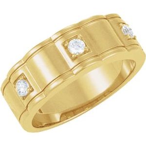 14K Yellow Gold 1/4 CTW Natural Diamond Three-Stone Ring