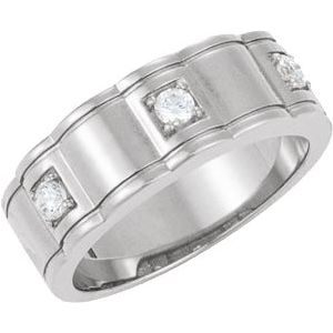 14K White Gold 1/4 CTW Natural Diamond Three-Stone Ring