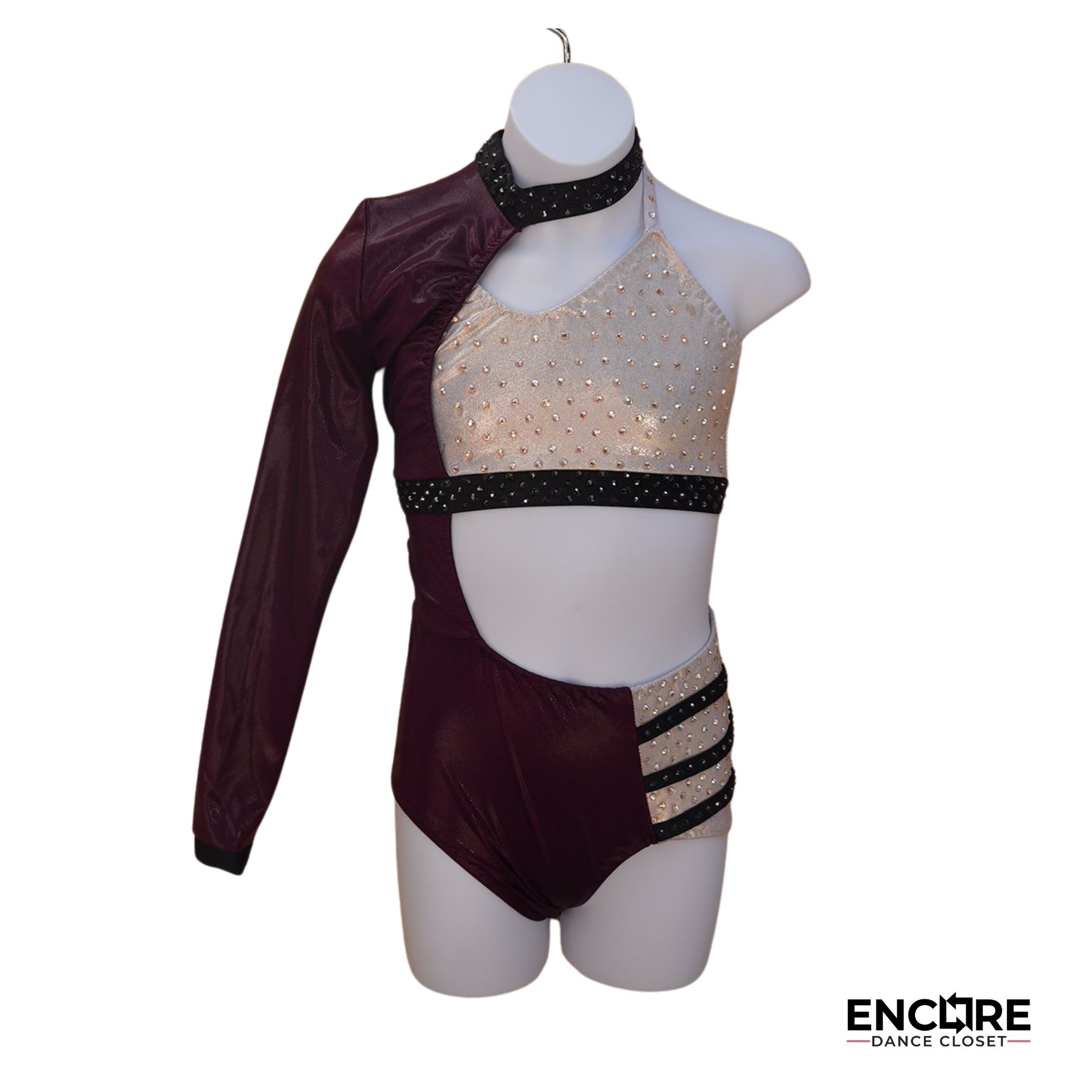 Burgundy Asymmetrical Leotard (CM)
