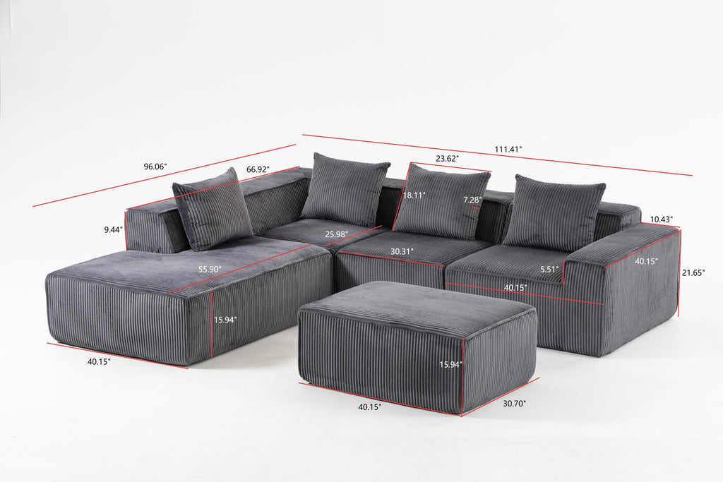 Multi person modular compression sofa that can be freely combined-33005-5