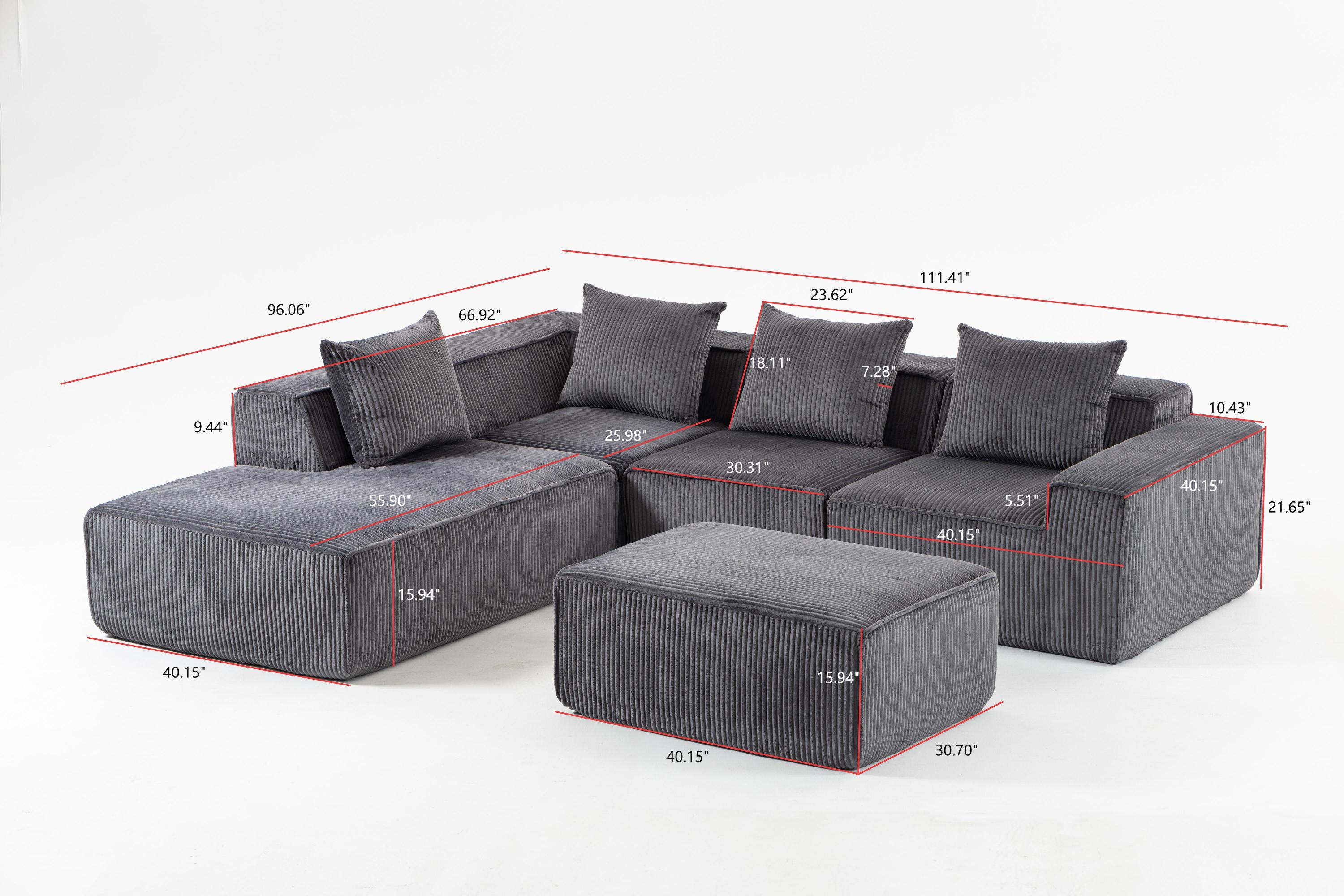 Multi person modular compression sofa that can be freely combined-33005-5