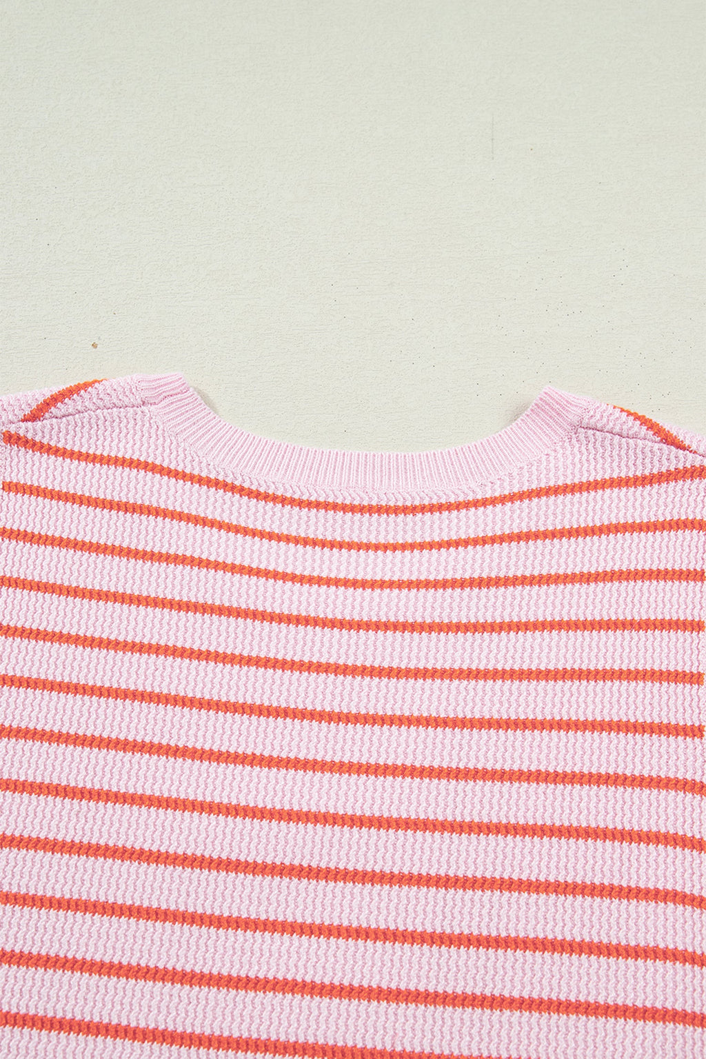Stripe Textured Knit Sleeveless Sweater Top