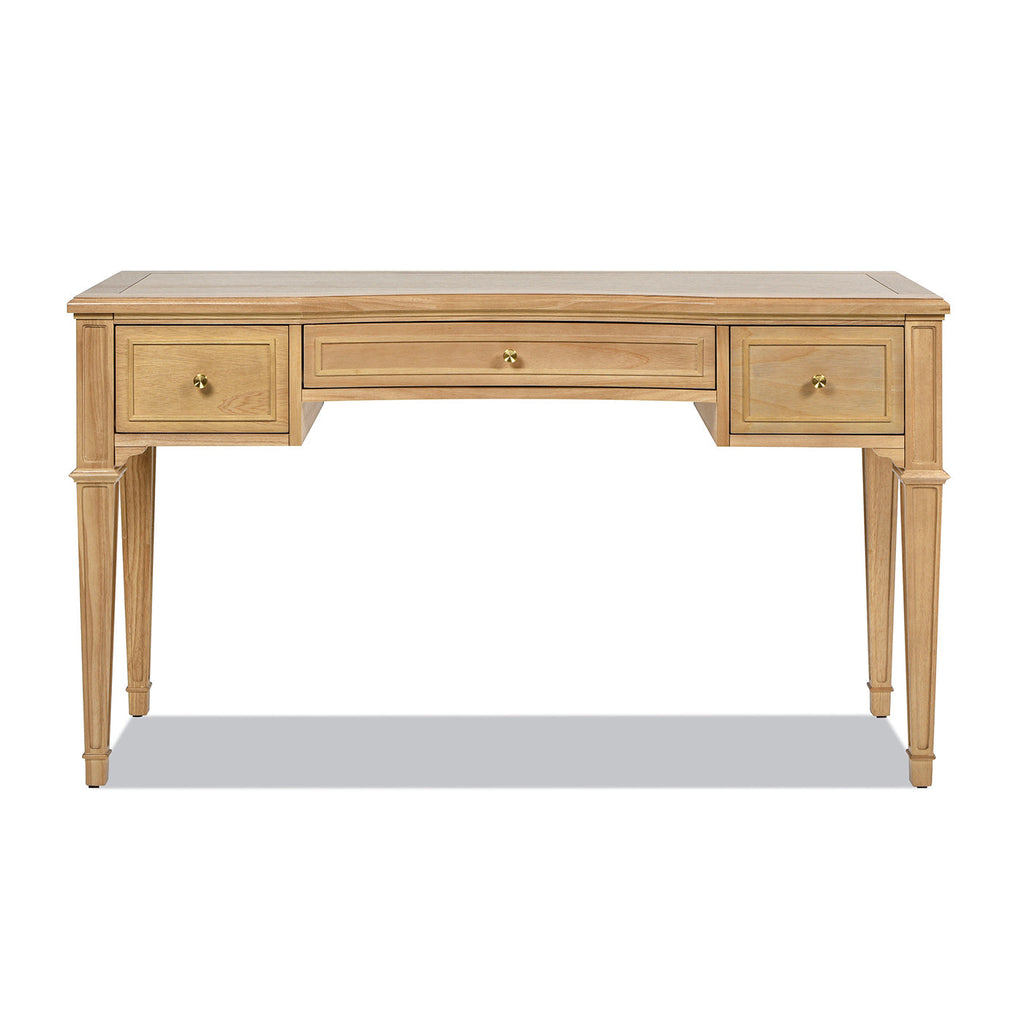 Dauphin 55' 3-Drawer Wood Executive Desk, Natural Brown Wood
